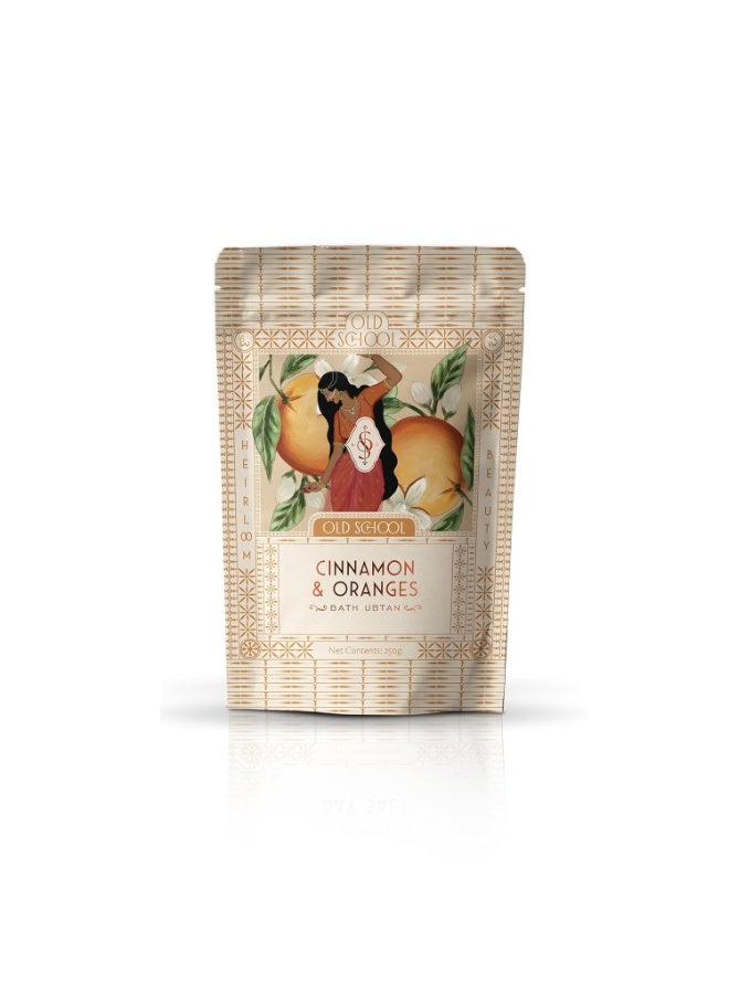 Old School Rituals Cinnamon & Oranges Bath Ubtan | Exfoliating & Acne-Fighting Body Wash Powder | Rich in Vitamin C for a Natural Glow | Vegan | Blend with Rice & Dal Powders | 250g - Image 1